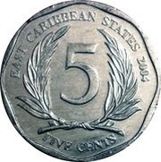 5 Cents - Elizabeth II 4th portrait reverse image