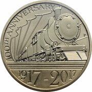 1 Dollar - Elizabeth II 4th Portrait - Trans-Australian Railway, Australia, 2017 reverse image