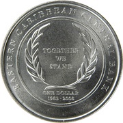 1 Dollar - Elizabeth II Central Bank reverse image