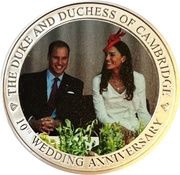 1 Dollar - Elizabeth II Duke and Duchess of Cambridge 1st overseas tour reverse image