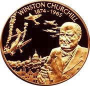 2 Dollars - Elizabeth II Winston Churchill, Eastern Caribbean States, 2003 reverse image