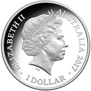 1 Dollar - Elizabeth II 4th Portrait - Year of the Rooster - Large Silver Proof obverse image