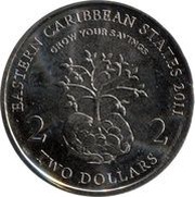 2 Dollars - Elizabeth II Financial Information Month reverse image