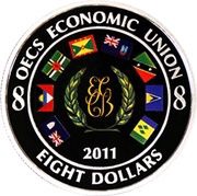 8 Dollars - Elizabeth II OECS Economic Union reverse image
