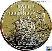 1 Dollar - Elizabeth II 4th Portrait - Centenary of the Battle of Beersheba, Australia, 2017 reverse image
