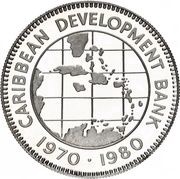 10 Dollars - Elizabeth II Caribbean Development Bank; Silver Proof Issue reverse image