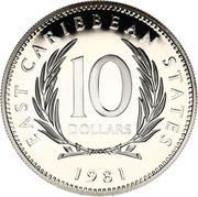 10 Dollars - Elizabeth II FAO; Silver Proof issue obverse image