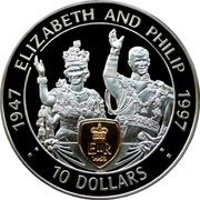 10 Dollars - Elizabeth II Golden Wedding, Eastern Caribbean States, 1997 reverse image