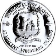 10 Dollars - Elizabeth II Inaugural Test Match Criquet, Eastern Caribbean States, 1997 reverse image