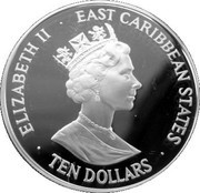 10 Dollars - Elizabeth II Montserrat Volcano Appeal Fund obverse image