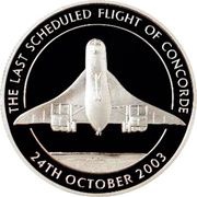 10 Dollars - Elizabeth II The last scheduled flight of Concorde, Eastern Caribbean States, 2003 reverse image
