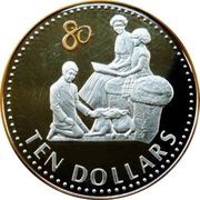 10 Dollars - Elizabeth II Family scene with the Queen reverse image