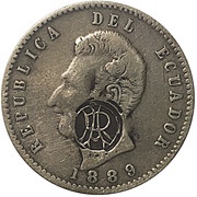 2 Décimos Galapagos Counterstamp obverse image