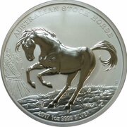 1 Dollar - Elizabeth II 4th Portrait - The Australian Stock Horse - Silver Bullion Coin, Australia, 2017 reverse image