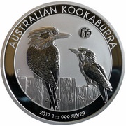 1 Dollar - Elizabeth II 4th Portrait - Australian Kookaburra, Australia, 2017 reverse image
