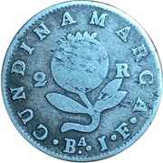 2 Reales Countermarked Coinage, Ecuador, 1831 reverse image