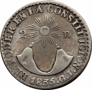 2 Reales, Ecuador, 1833-1836 reverse image