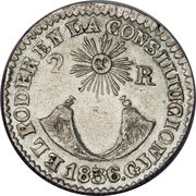 2 Reales, Ecuador, 1836-1841 reverse image