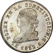 2 Reales, Ecuador, 1847-1852 reverse image