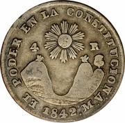 4 Reales, Ecuador, 1841-1843 reverse image
