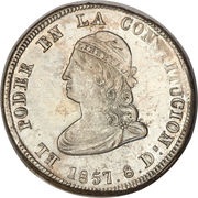 4 Reales, Ecuador, 1855-1857 reverse image