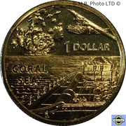 1 Dollar - Elizabeth II 4th Portrait - Coral Sea, Australia, 2017 reverse image