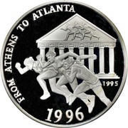 500 Afghanis XXVI summer Olympic Games, Atlanta 1996, Afghanistan, 1995 reverse image