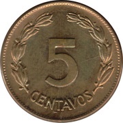 5 Centavos, Ecuador, 1942-1944 reverse image