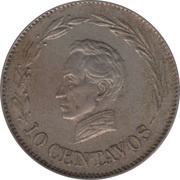 10 Centavos, Ecuador, 1924 reverse image