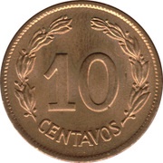10 Centavos, Ecuador, 1942 reverse image