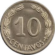 10 Centavos, Ecuador, 1964-1972 reverse image