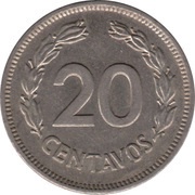 20 Centavos, Ecuador, 1974 reverse image