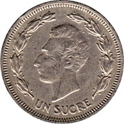1 Sucre, Ecuador, 1959 reverse image