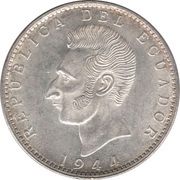 2 Sucres, Ecuador, 1944 reverse image