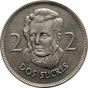 2 Sucres, Ecuador, 1973 reverse image