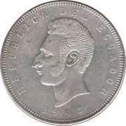 5 Sucres, Ecuador, 1943-1944 reverse image
