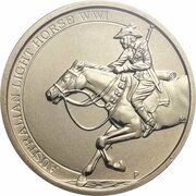 1 Dollar - Elizabeth II 4th Portrait - Australian Light Horse, Australia, 2017 reverse image