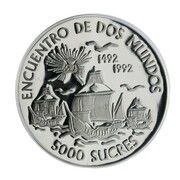 5000 Sucres Ibero-American Series, Ecuador, 1991 reverse image