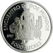 5000 Sucres Native Costumes, Ecuador, 1997 reverse image