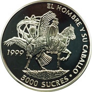 5000 Sucres Horse rider, Ecuador, 1999 reverse image