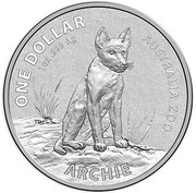 1 Dollar - Elizabeth II 4th Portrait - Archie - Alpine Dingo, Australia, 2017 reverse image