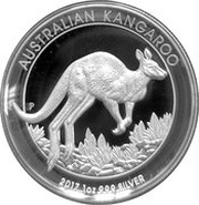 1 Dollar - Elizabeth II 4th Portrait - Kangaroo - Silver Proof - High Relief, Australia, 2017 reverse image