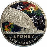 1 Dollar - Elizabeth II 4th Portrait - Sydney New Year's Eve, Australia, 2017 reverse image