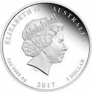 1 Dollar - Elizabeth II 4th Portrait - 70th Wedding Anniversary - Silver Proof obverse image