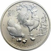 1 Dollar - Elizabeth II 4th Portrait - Year of the Rooster, Australia, 2017 reverse image