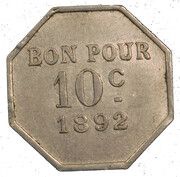 10 Centimes - Société Coopérative du Canal de Suez reverse image