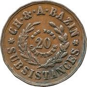 20 Centimes - CH. and. A. Bazin reverse image