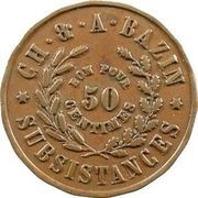 50 Centimes C.H. and. A. Bazin reverse image