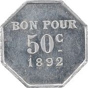 50 Centimes - Société Coopérative du Canal de Suez reverse image
