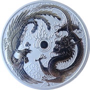 1 Dollar - Elizabeth II 4th Portrait - Dragon and Phoenix, Australia, 2017-2018 reverse image